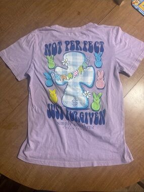 Simply Southern Lavender 'Not Perfect Just Forgiven' Short Sleeve Tee